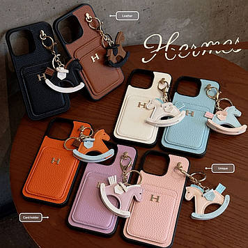 Чохол на айфон "Н" шкіряний зі вставкою з натуральної шкіри "Родео"