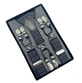 Підтяжки для штанів унісекс 6 металевих кліпс Solve — еластичні, регульовані, жаккард KT7003213