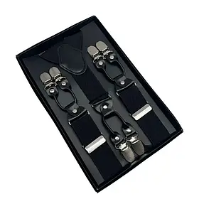 Підтяжки для штанів унісекс 6 металевих кліпс Solve — еластичні, регульовані, KT7003202 чорний