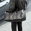 Спортивна сумка з відділом для взуття ARON Black з екошкіра чорна на 28L Унісекс, фото 7