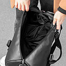 Спортивна сумка з відділом для взуття ARON Black з екошкіра чорна на 28L Унісекс, фото 10