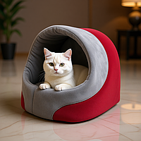 Будка для кішок Фокс червона №1 360х320х320