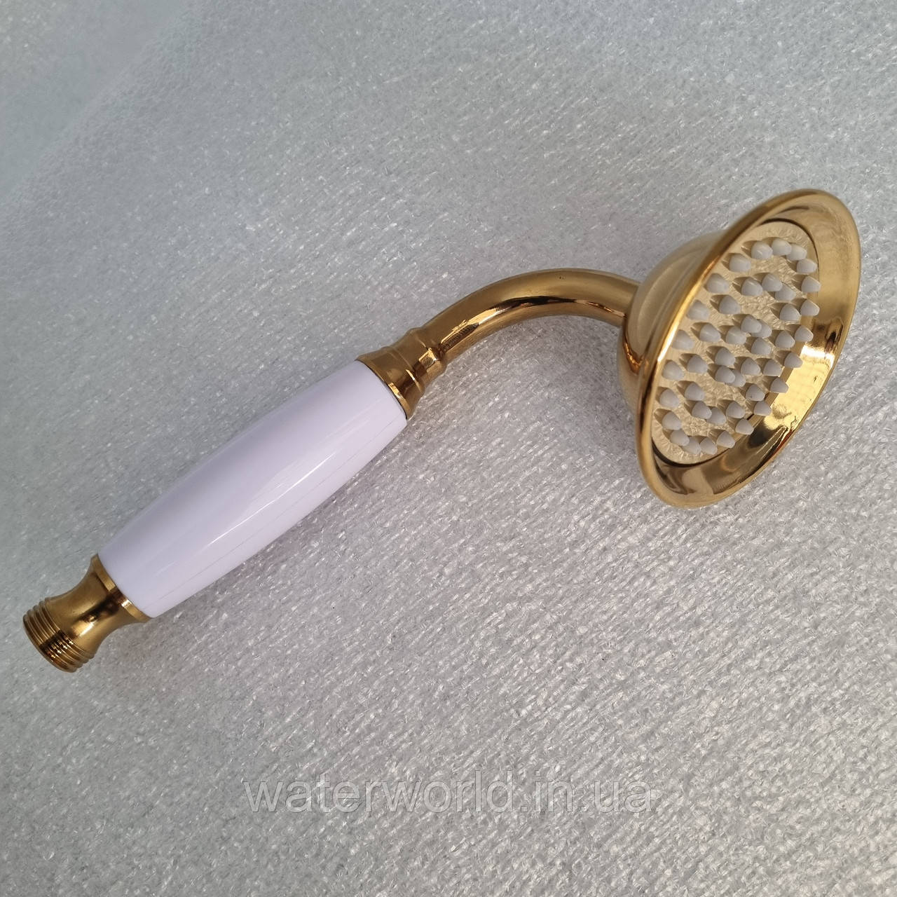 Антична ретро лійка колір золото з керамічною ручкою