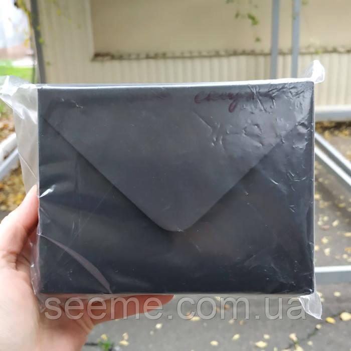Конверт 162x113 мм, колір чорний, КОМПЛЕКТ 35 шт., фото 1