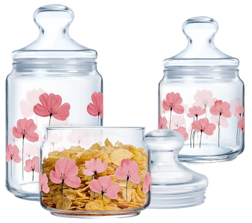 Набір банок для сип. продуктів скло "Luminarc. Club Floralis" 0,5х0,75х1л №X1081/2793(5)