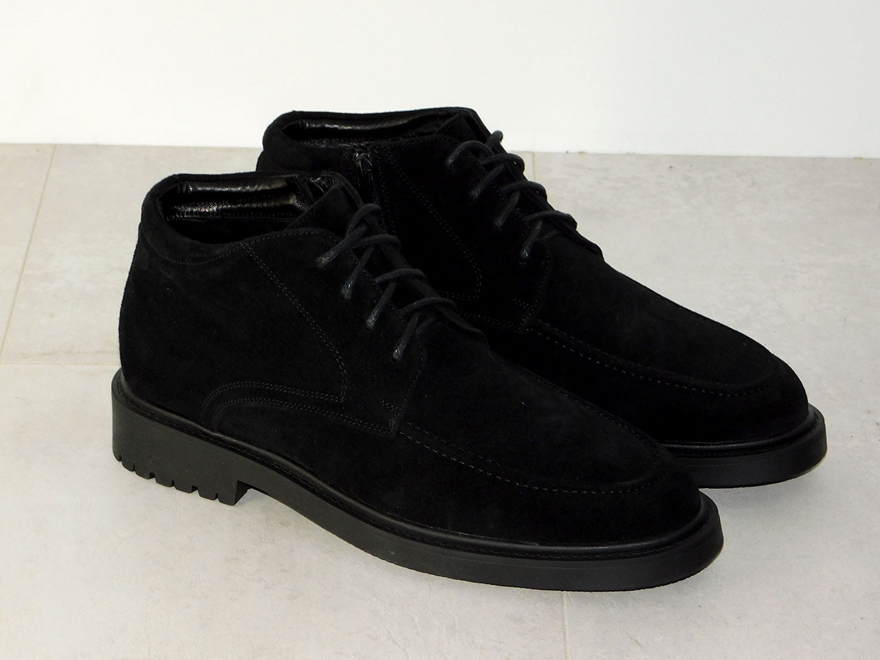 Черевики зимові чоловічі замшеві класичні з хутром чорні 43р, фото 1