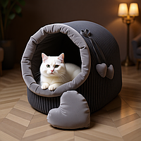 Будка для котів і собак Герос сіра No1 360х320х320