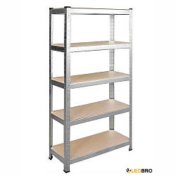 Стелаж LEOBRO 180 х 90 х 40 см, 175кг/полиця, 5 полиць (LB-R175-GAL) для гаража, комори, балкона
