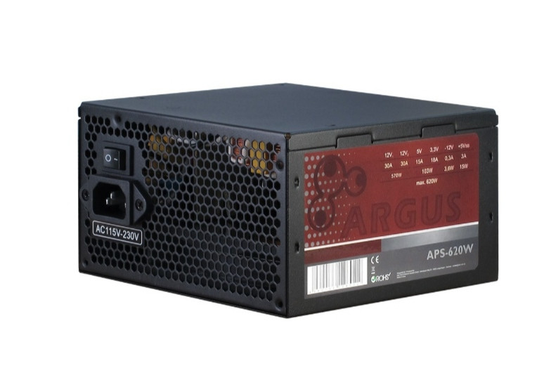 БЛОК Живлення з Німеччини ARGUS APS-620W на 620 W ATX 24+4 (+8pin) +1 по 6PIN (1 по 8 PIN) для ВІДЕО 650W, фото 1
