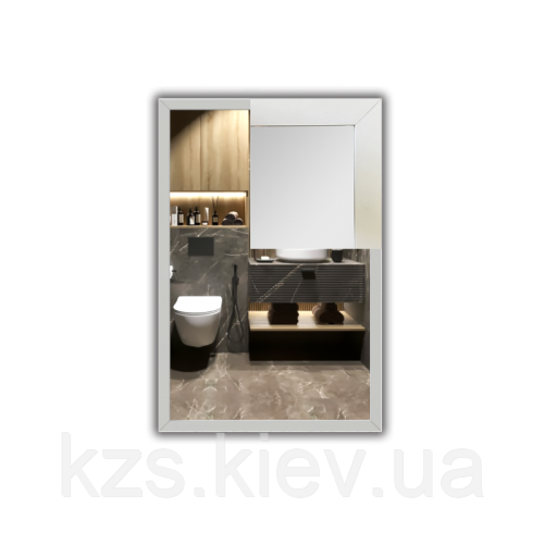 Дзеркало в алюмінієвій рамі 600 х 400 мм., фото 1