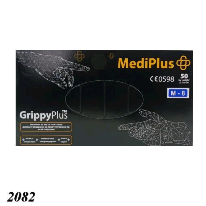 Рукавички нітрилові GrippyPlus чорні  MediPlus 50 шт  М, фото 1