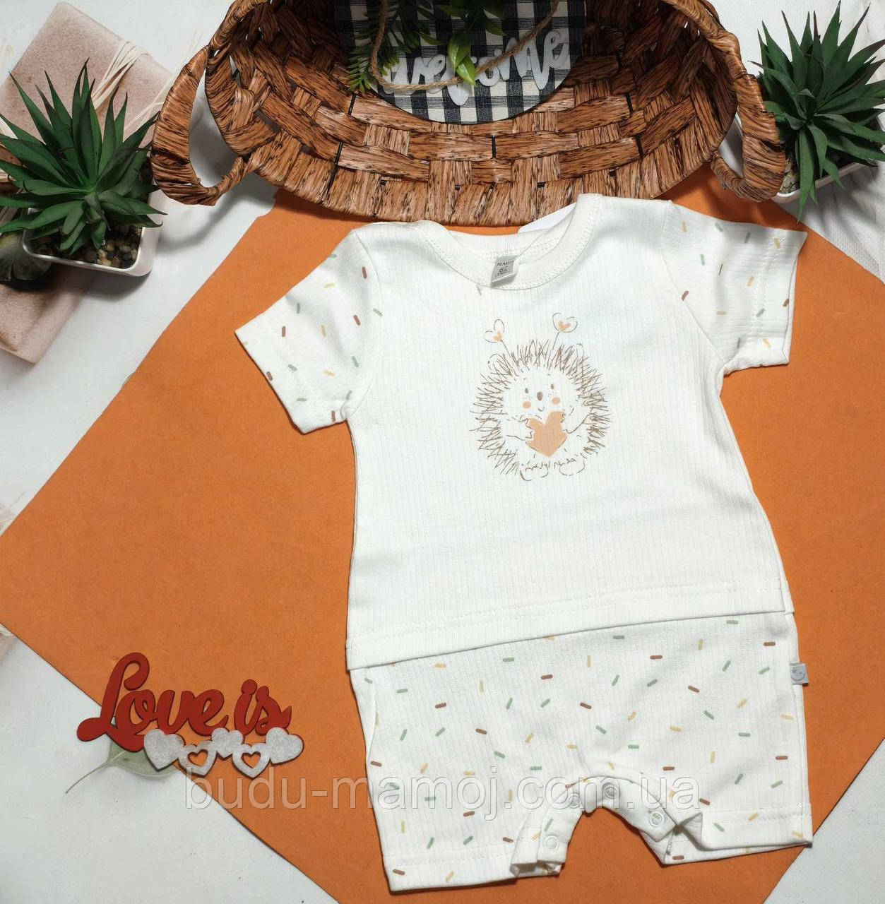 Боді пісочник комбінезон 0-3 місяці короткий рукав 62 розмір зручно у спеку