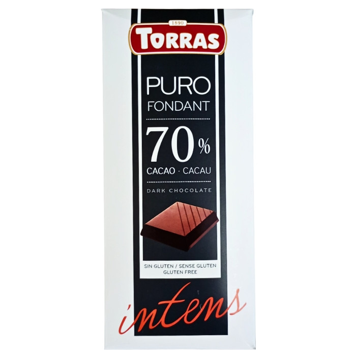 Шоколад чорний Torras Puro Fondant 70% какао без глютену 200 г, фото 1
