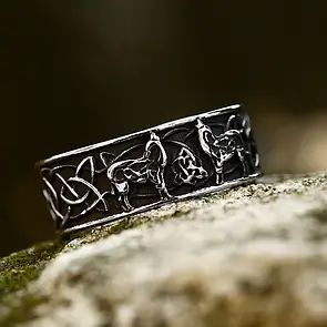 Чоловіча сталева каблучка WOLF SOUL 20 перстень з медичної нержавіючої сталі 316L