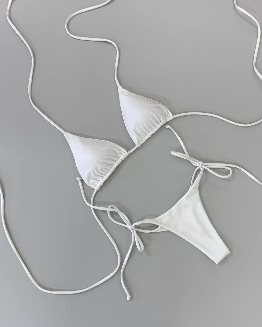 Купальник жіночий бікіні Chile білий із блиском, фото 1