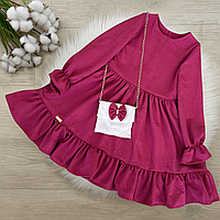 Сукня на дівчинку 128 см Замш 002573 Малина