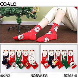 Котонові шкарпетки новорічної та різдвяної тематики Розмір: 36- 41 (30287)