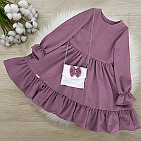 Сукня на дівчинку 128 см Замш 003710 пастельний фіолет