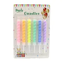 Свічки для торта JO "Happy birthday" 6 штук * 11.5см №DSCN9307 (68994) різнокольор.