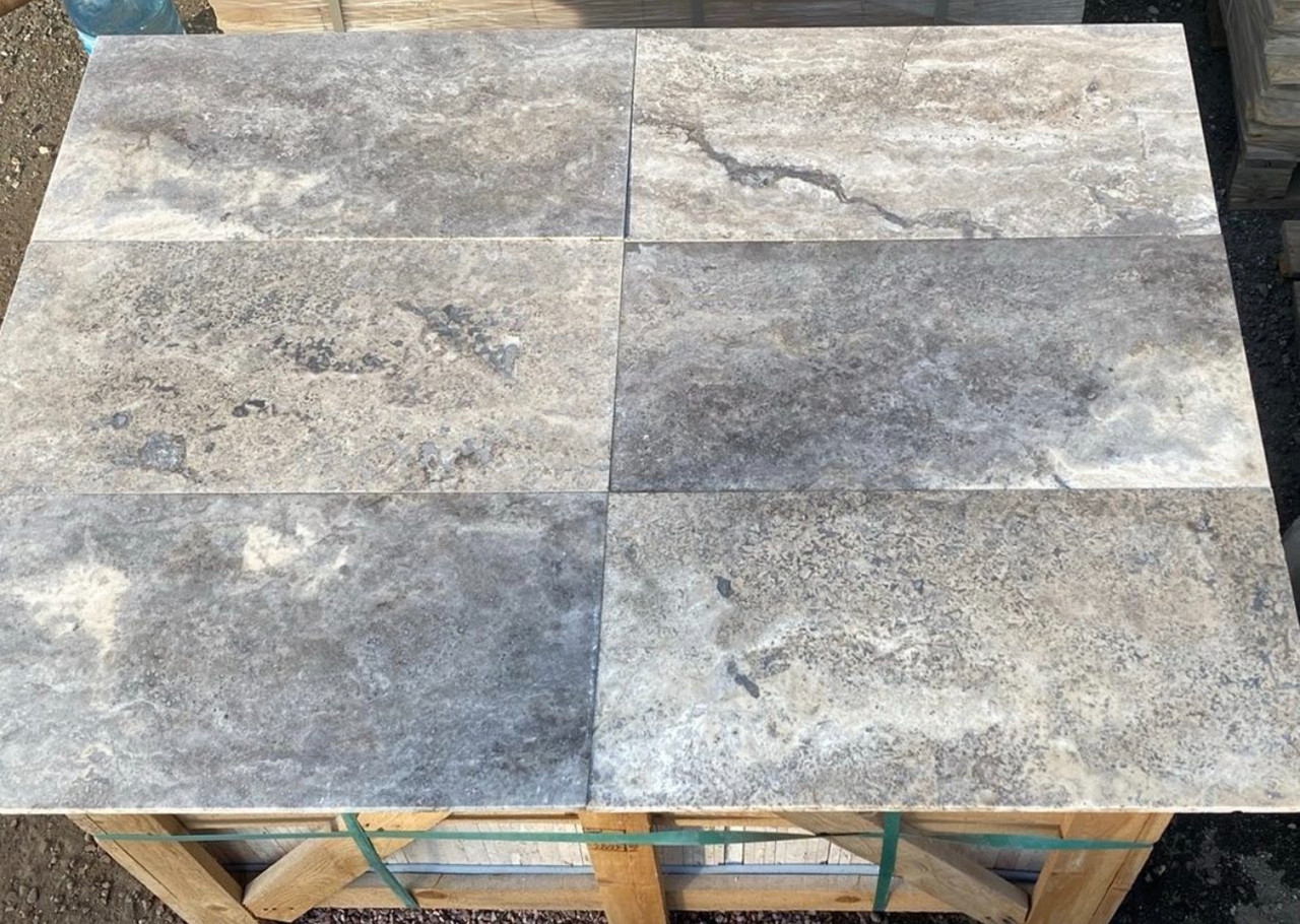 Травертин Сільвер заповнений 30/60/1.2 см для фасаду, доріжок, стін, підлоги, ванної та душової, фото 1