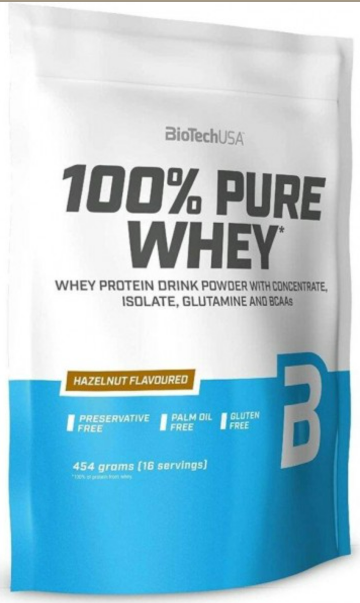 Протеїн сироватковий ізолят BioTech 100% Pure Whey 454 г фундук
