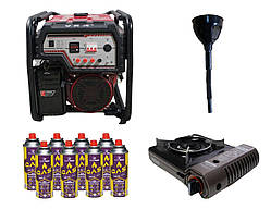 Бензиновий генератор EF Power YH6500S-IV + газова плитка Orcamp CK-505 + картридж газовий Pegas 400 мл (8 шт.)