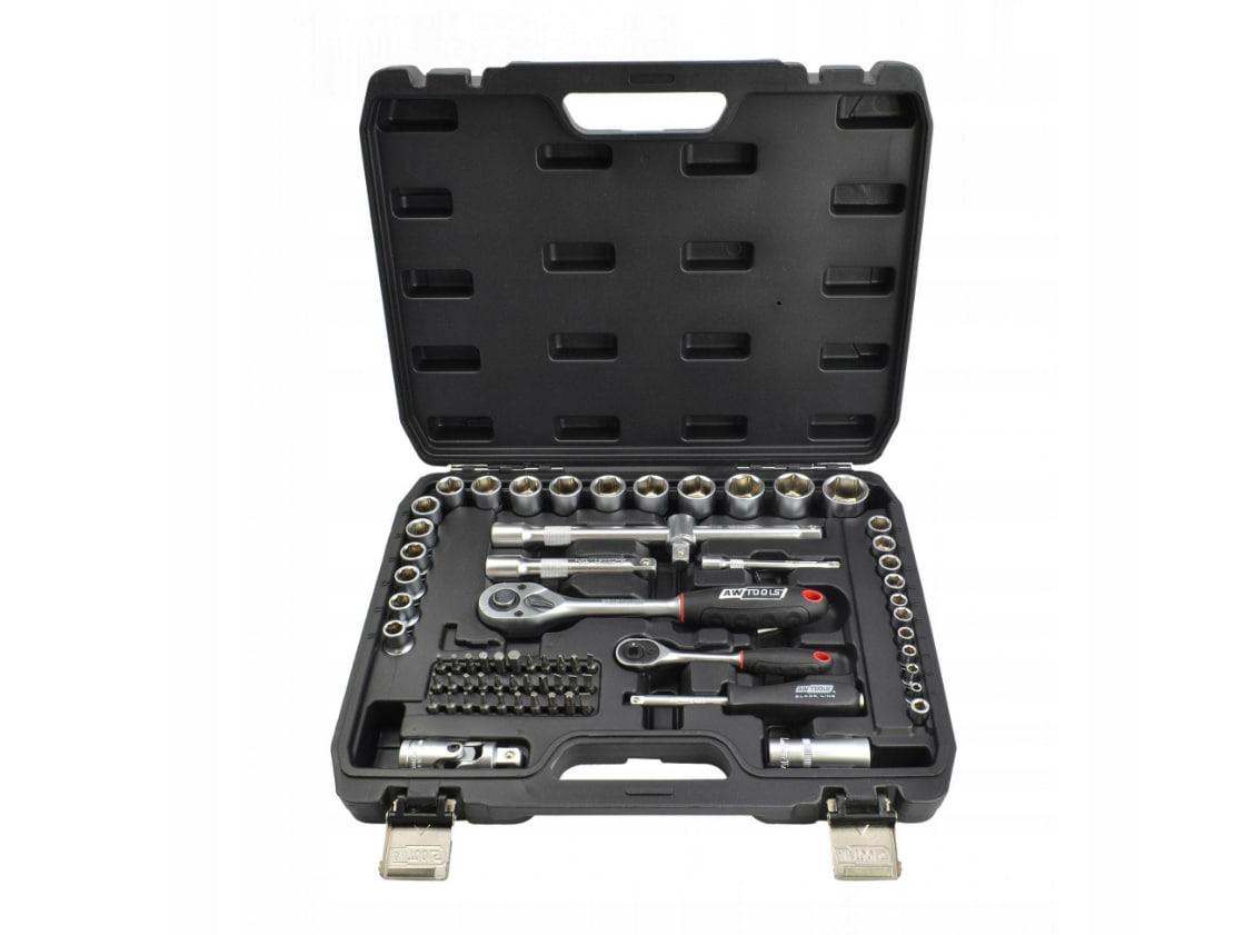 Набір інструментів AWTOOLS 72 елементи, хром-ванадієва сталь в пластиковому кейсі, фото 1