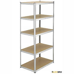 Стелаж LEOBRO 180 х 90 х 40 см, 265 кг/полиця, 5 полиць (LB-R265-GAL) для гаража, комору, балкона