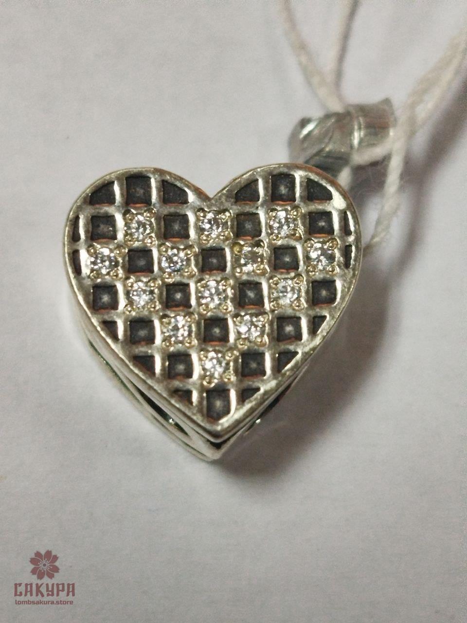 Срібний Кулон зі вставкою цирконій, фото 1