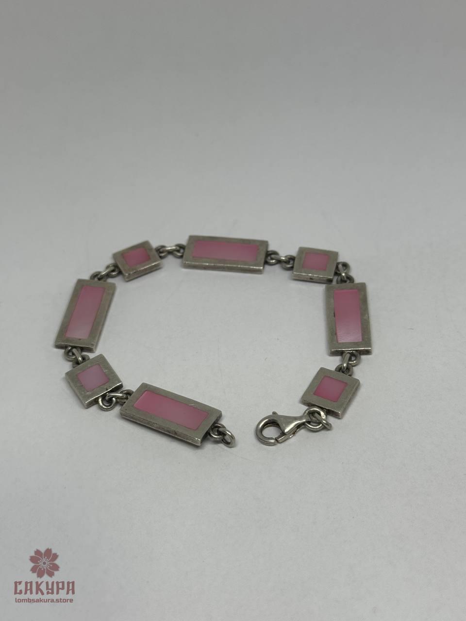 Срібний Браслет зі вставкою емаль, фото 1