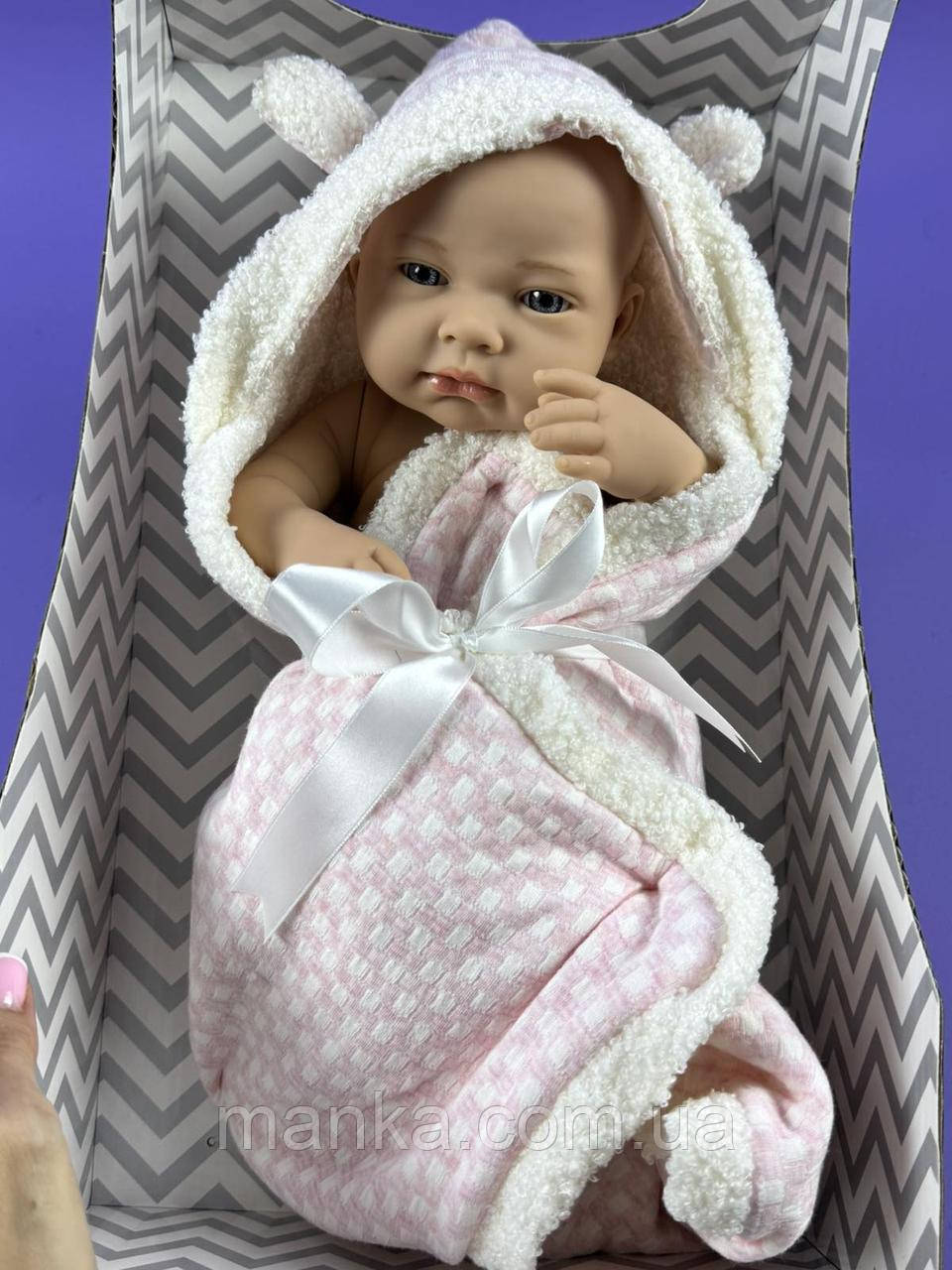 Пупс м'якотілий 209-4 | Довжина 40 см | Ковдра-конверт | У коробці, фото 1