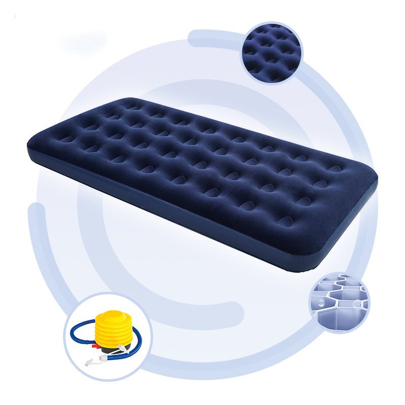 Надувний матрац із насосом Inflatable Bed 190х99х22 см, синій, фото 1