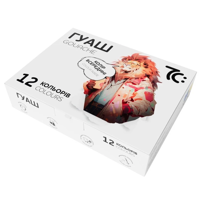 Гуаш 12кольорів по 16мл ЗПГ.7С: №21204 (11572), фото 1