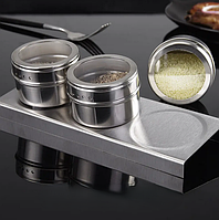 Набір для спецій Benson BN-188, неіржавка сталь, 3 баночки на магнітній підставці