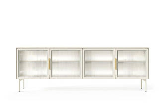 Тумба під телевізор з підсвіткою Perfect Home Лумі / Lumi 4D/181 4-дверна Кашемір