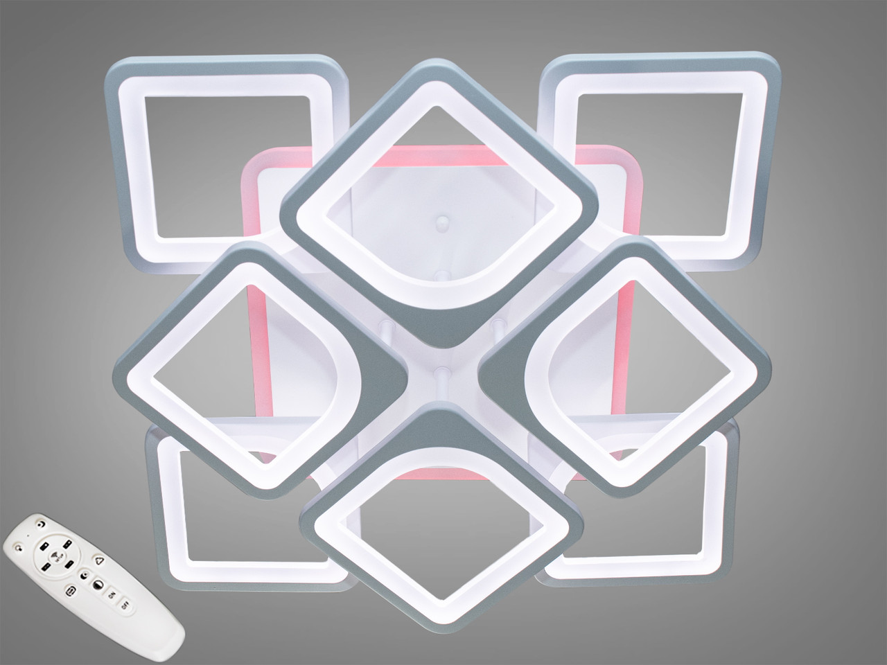 Стельова люстра Diasha з димером і кольоровою LED-підсвіткою 130W S8060/4+4WH LED 3color dimmer