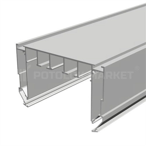 «Прихований карниз 70» (2 смуги, білий) AluTat. Профіль алюмінієвий для натяжних стель, фото 1