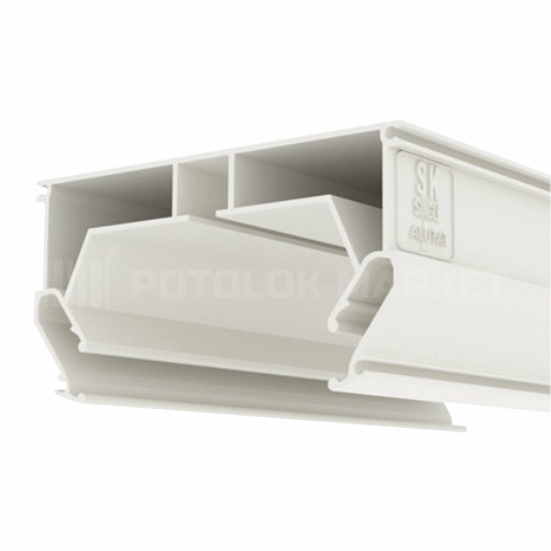 «Прихований карниз Single» (1 смуга, білий) AluTat. Профіль алюмінієвий для натяжних стель, фото 1