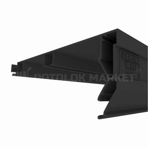 «Гардина MAXI» (2 смуги, чорний) AluTat. Профіль алюмінієвий для натяжних стель, фото 1