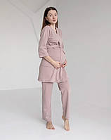 Тепла піжама для вагітних та годуючих мам (пудровий), фото 2