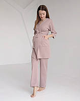 Тепла піжама для вагітних та годуючих мам (пудровий), фото 3
