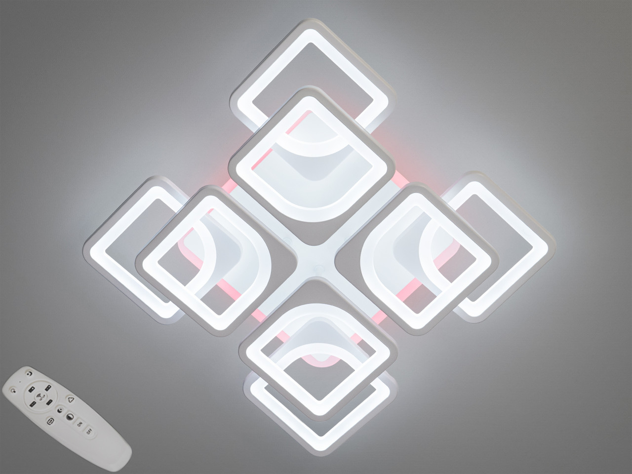 Стельова люстра Diasha з димером і кольоровою LED-підсвіткою 130W HS8060/4+4WH LED 3color dimmer