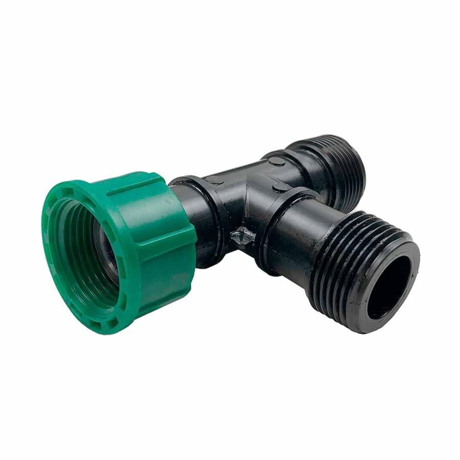 Трійник з накидною гайкою 1"ЗР х 1"ЗР х 1"ВР, набірний колектор для клапанів, Irritec (Італія), фото 1