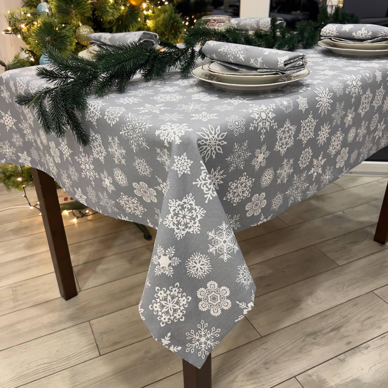 Скатертина новорічна водовідштовхувальна, високої якості (Туреччина)(Під замовлення або стандартний розмір), фото 1