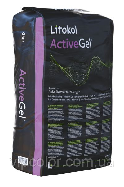 Litokol ACTIVE GEL білий/ LITOFLEX PRO K80 20 кг Гнучкий, мікророзширювальний, багатофункціональний полімерний адаптивний гель, фото 1