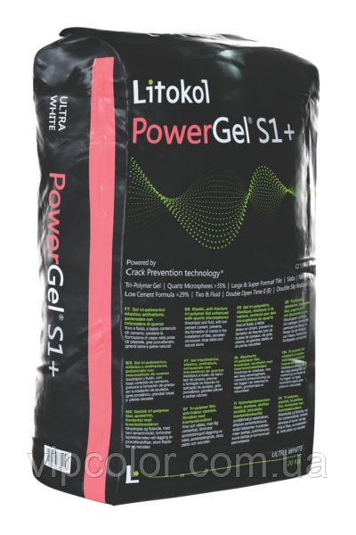 Клей Litokol POWER GEL S1+ білий / Superflex K77 20 кг Еластичний триполімерний гель проти тріщин, посилений кварцовими мікросф, фото 1
