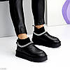 Чорні низькі уггі з текстильним манжетом натуральна шкіра флотар, фото 9
