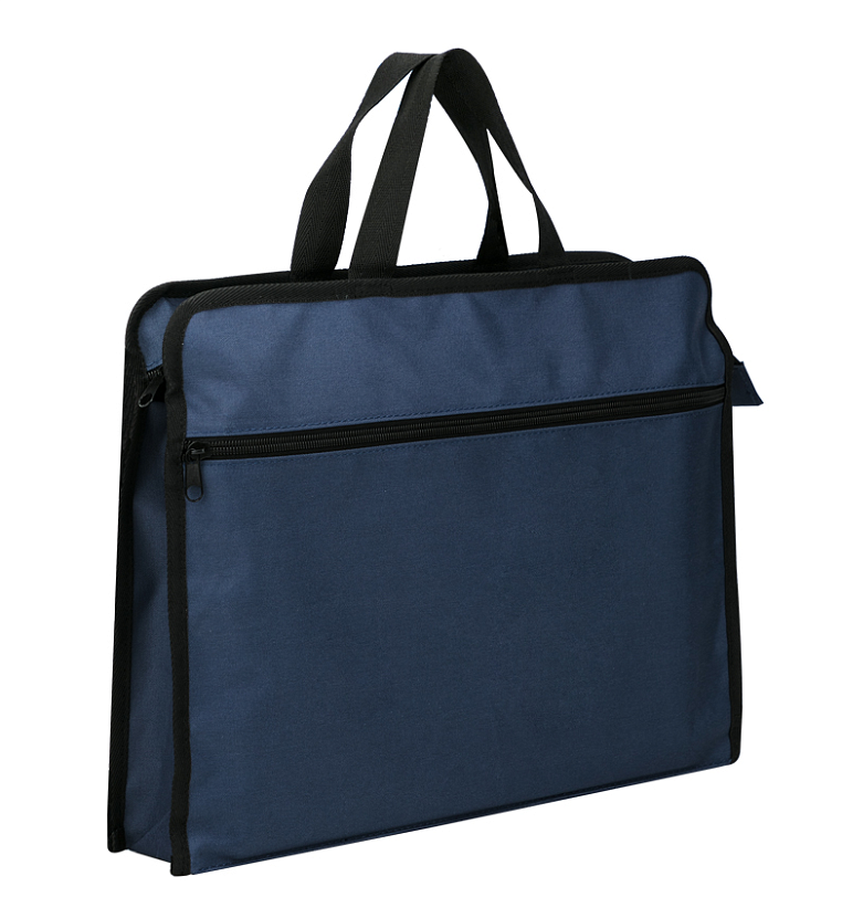 Портфель тканевий офісний В4+ Deli №63753 (64041) на 2 відділення окантований з ткан. ручками синій, фото 1