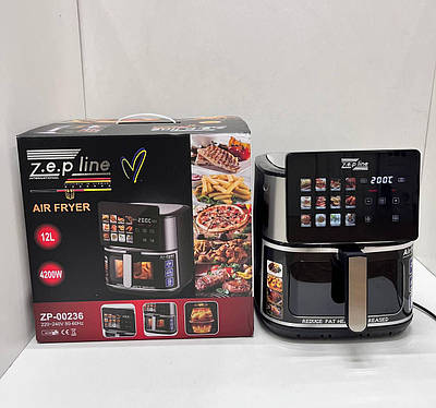 Фритюрниця 12 л з двома тенами 4200 Вт Zepline ZP-00236 з віконцем і із силіконовою формою (1)