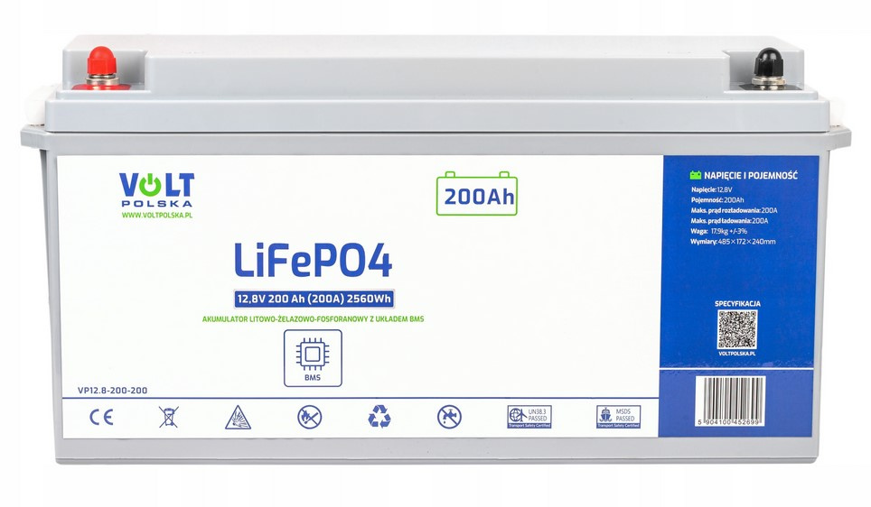 Акумулятор LiFePo4 BMS 200Ач 12В 200А VOLT POLSKA, фото 1